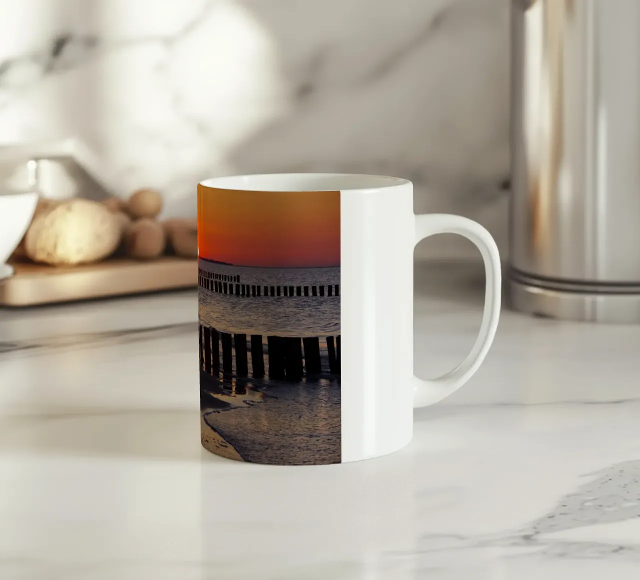 Sunset over the sea tazza in ceramica da Fjöllart