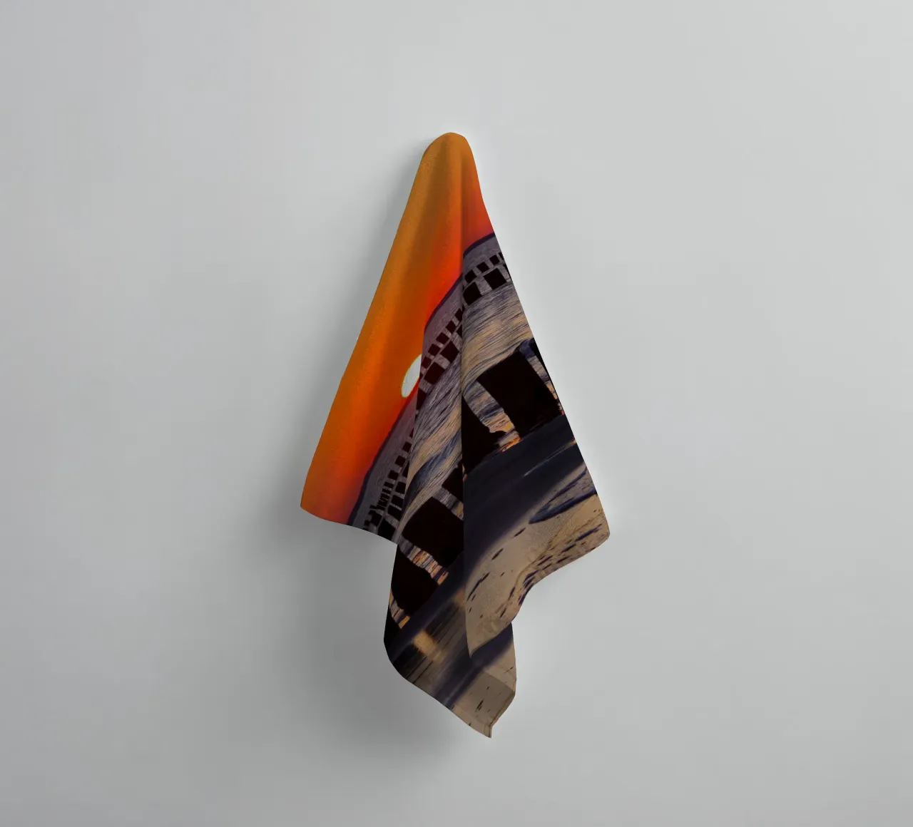 Sunset over the sea towel by Fjöllart