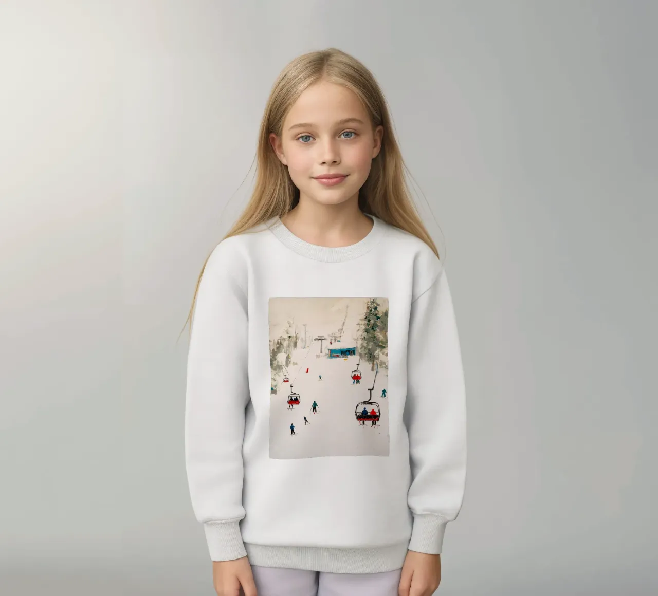 Paesaggio invernale con skilift felpa bambino da Cozy Vibes