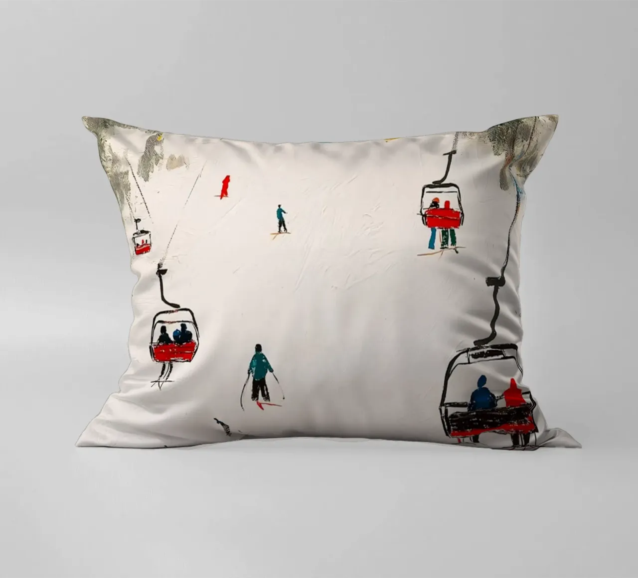 Paesaggio invernale con skilift cuscino da Cozy Vibes