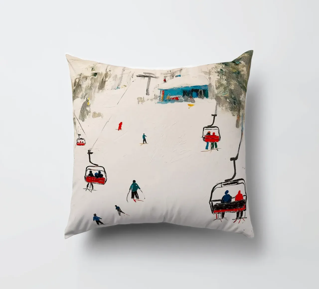 Paesaggio invernale con skilift cuscino da Cozy Vibes