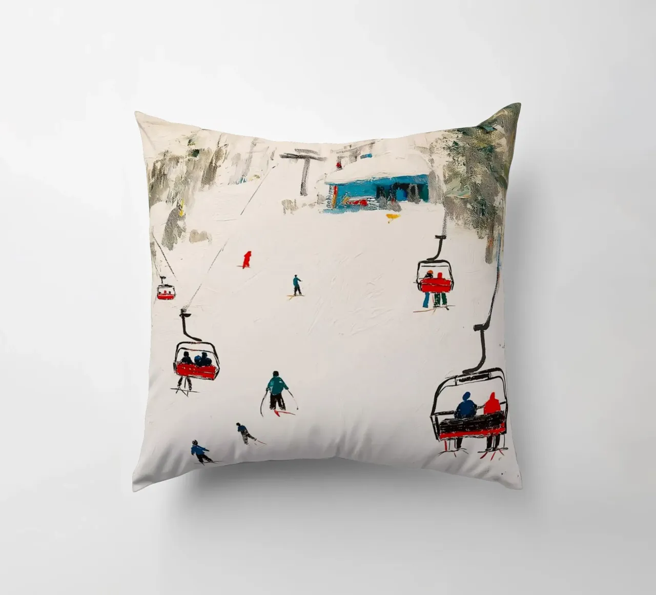 Paesaggio invernale con skilift cuscino da Cozy Vibes
