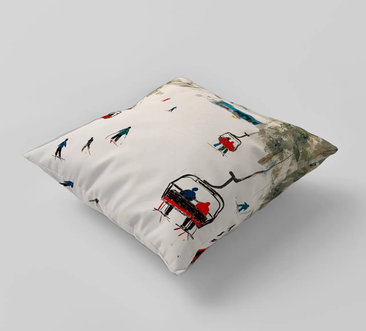 Paesaggio invernale con skilift cuscino da Cozy Vibes