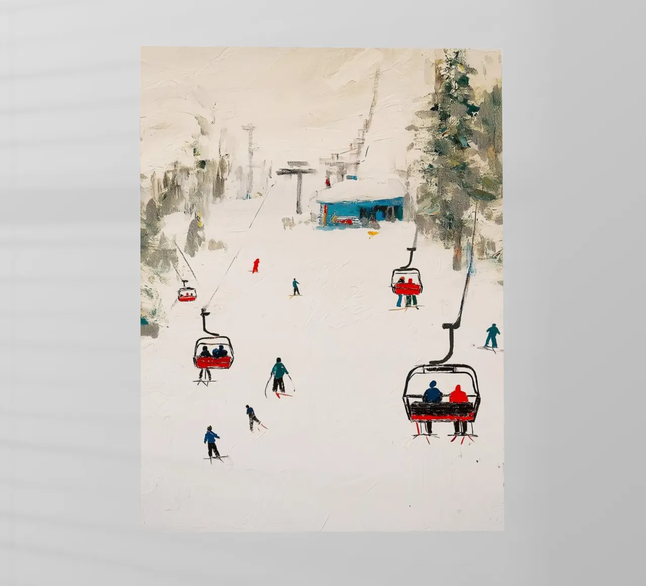 Paesaggio invernale con skilift pellicola backlit da Cozy Vibes