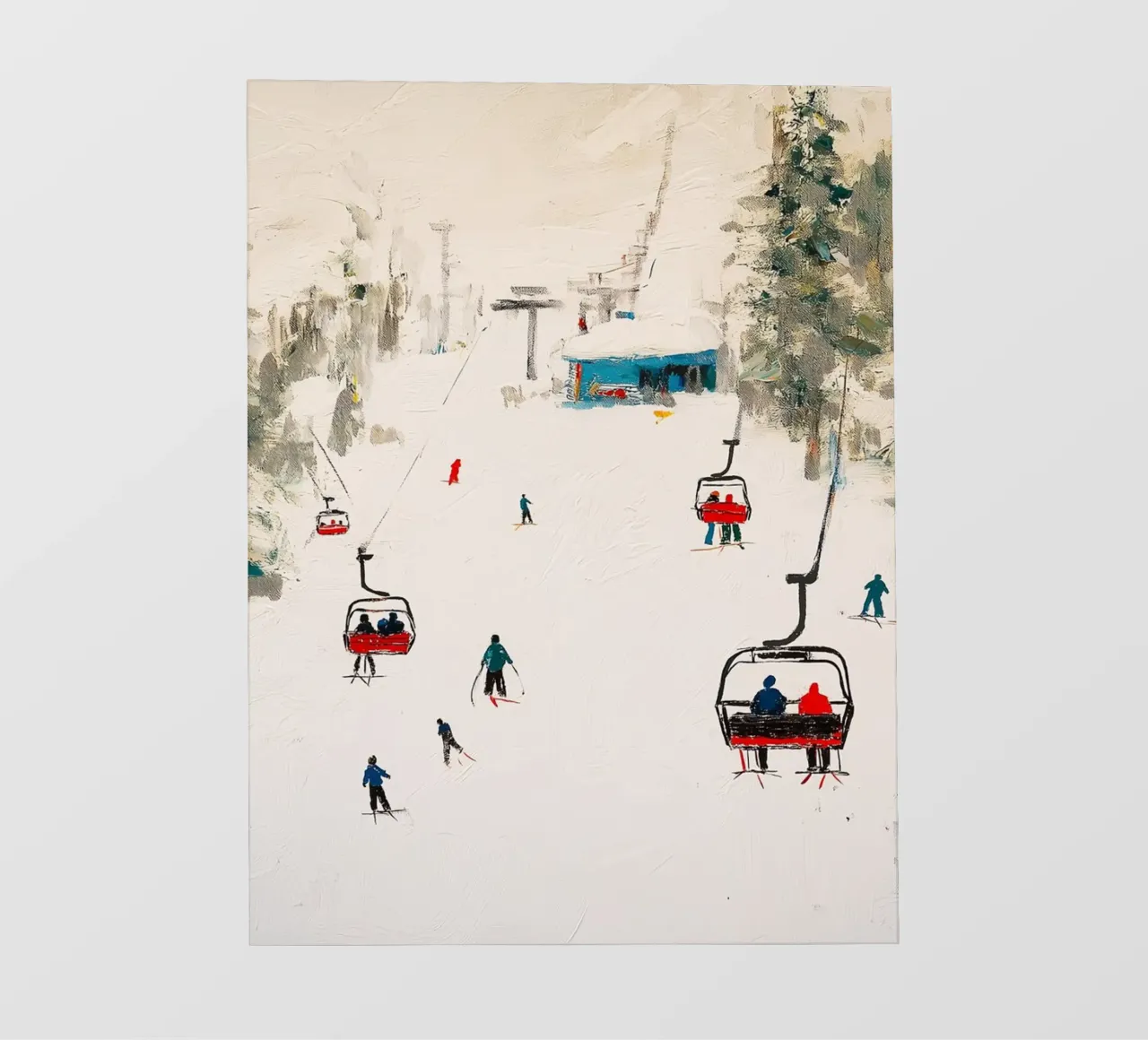 Paesaggio invernale con skilift pellicola backlit da Cozy Vibes