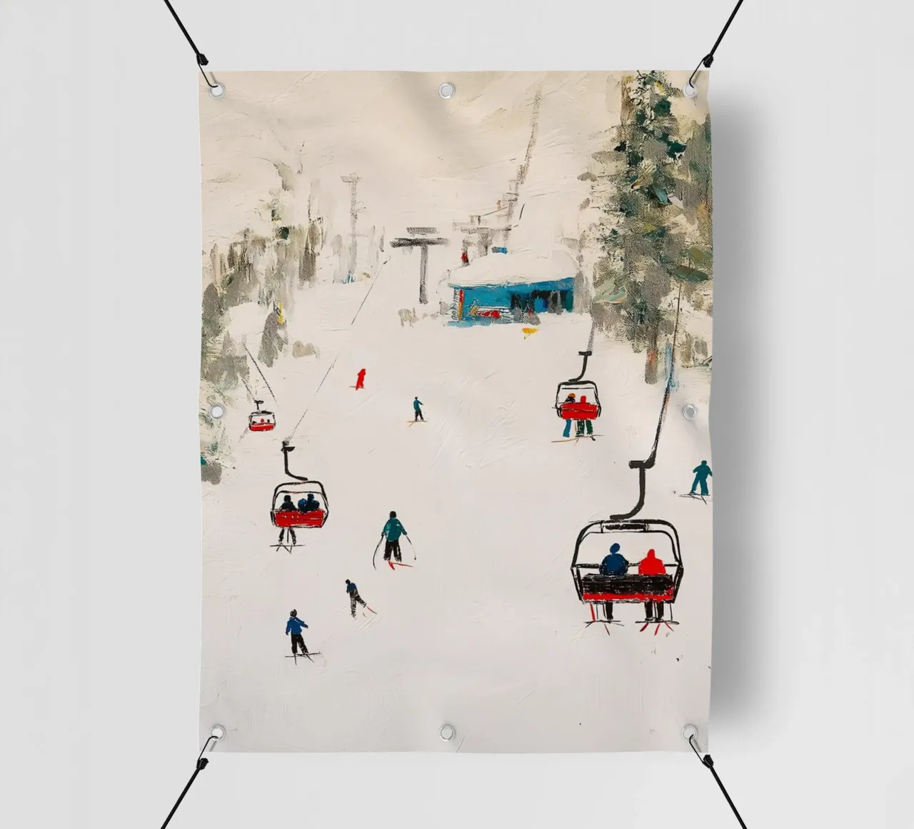 Paesaggio invernale con skilift telo in pvc da Cozy Vibes