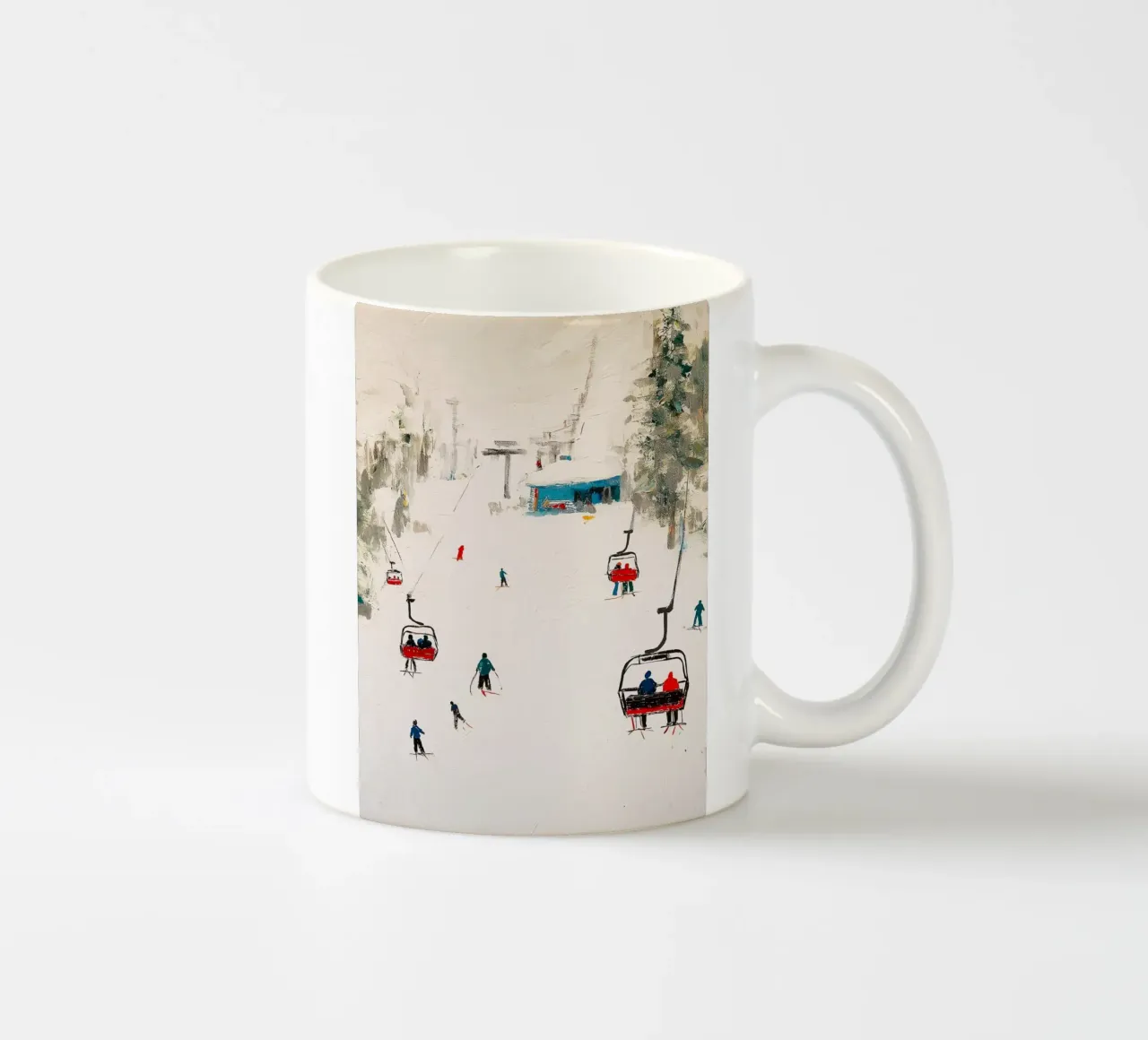 Paesaggio invernale con skilift tazza in ceramica da Cozy Vibes