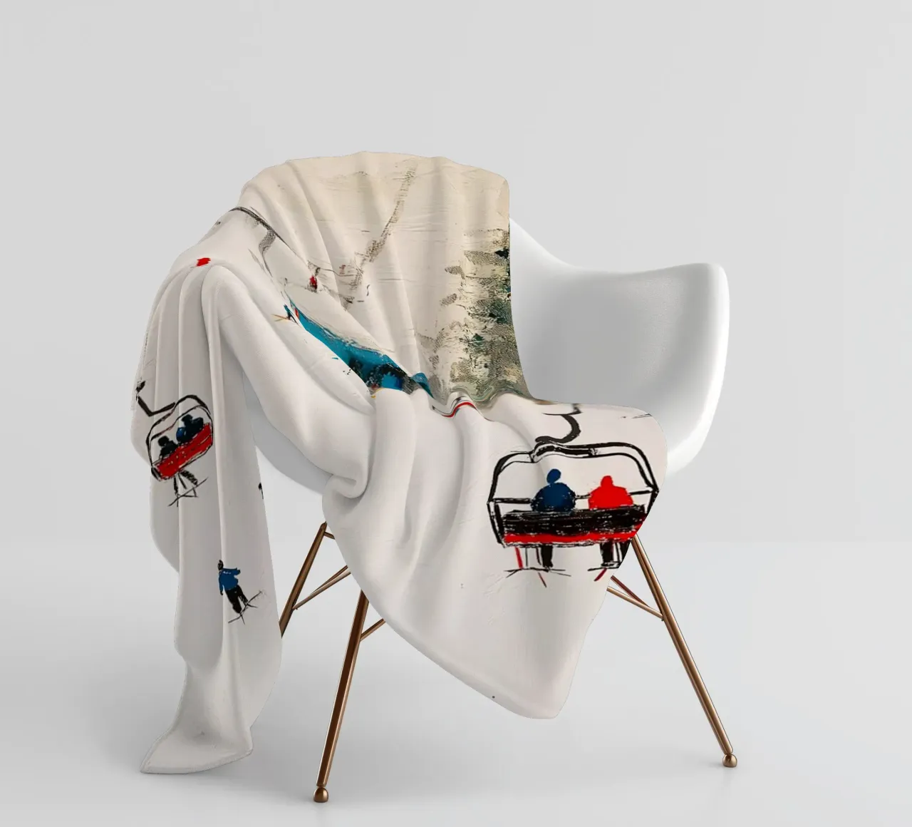 Paesaggio invernale con skilift coperta in pile da Cozy Vibes