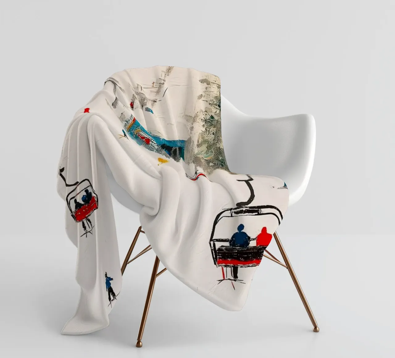 Paesaggio invernale con skilift coperta in pile da Cozy Vibes