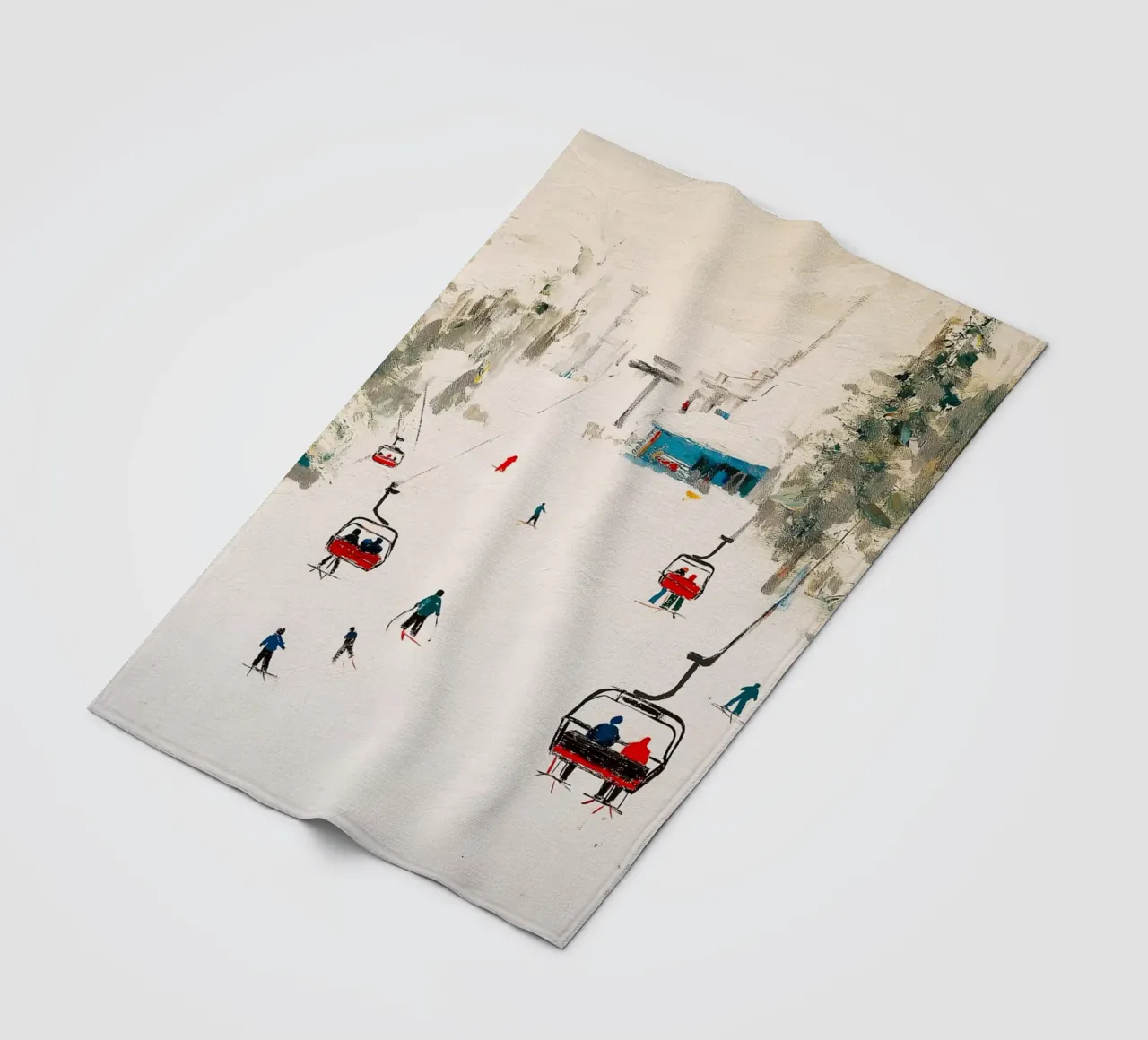 Paesaggio invernale con skilift coperta in pile da Cozy Vibes