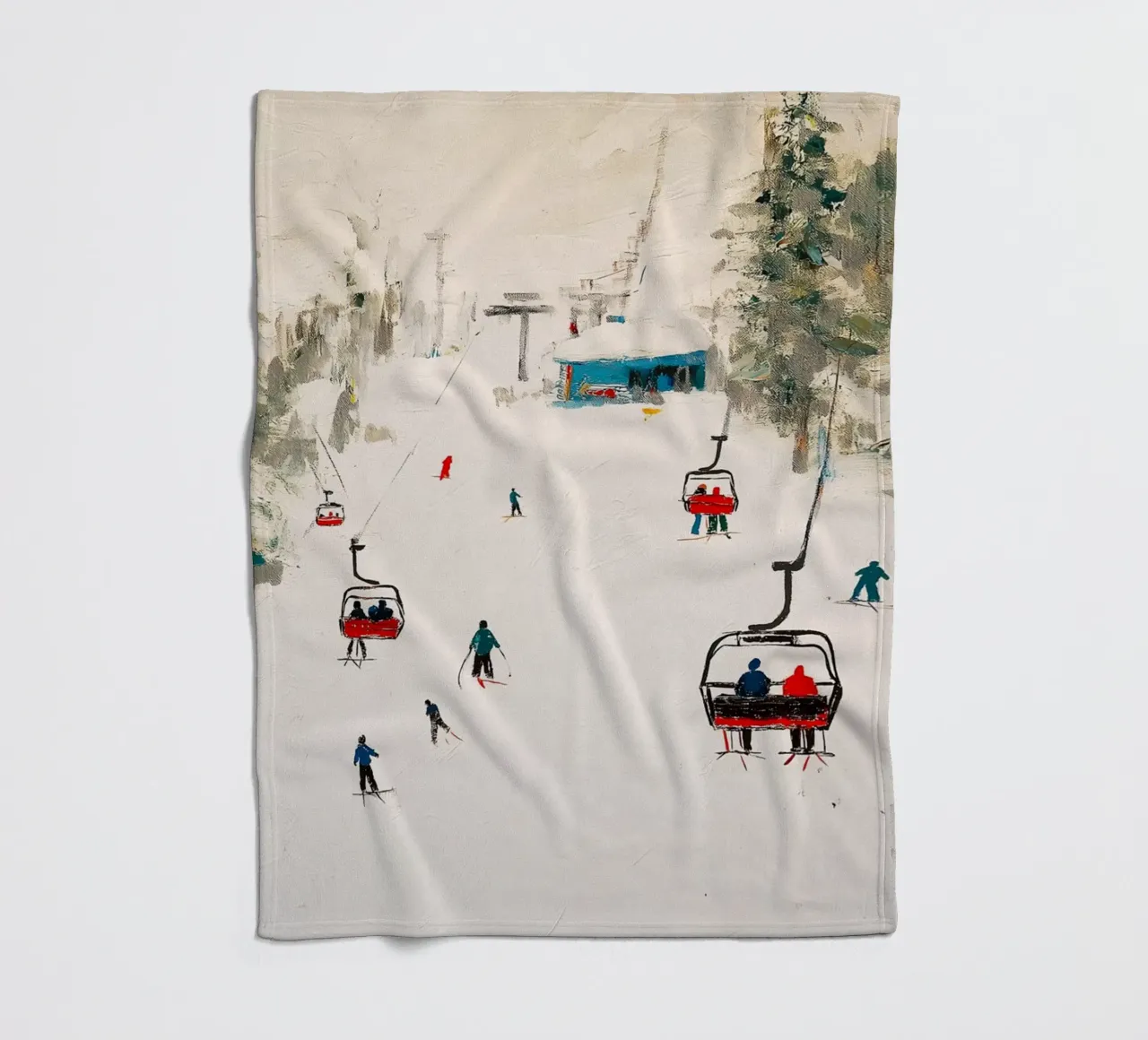 Paesaggio invernale con skilift coperta in pile da Cozy Vibes