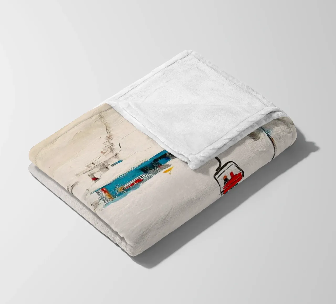 Paesaggio invernale con skilift coperta in pile da Cozy Vibes
