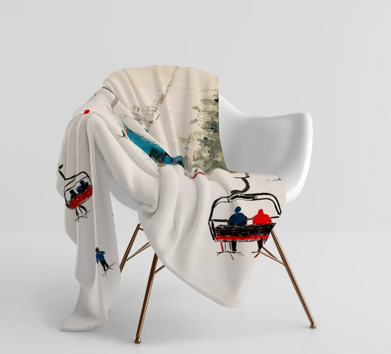 Paesaggio invernale con skilift coperta in pile da Cozy Vibes