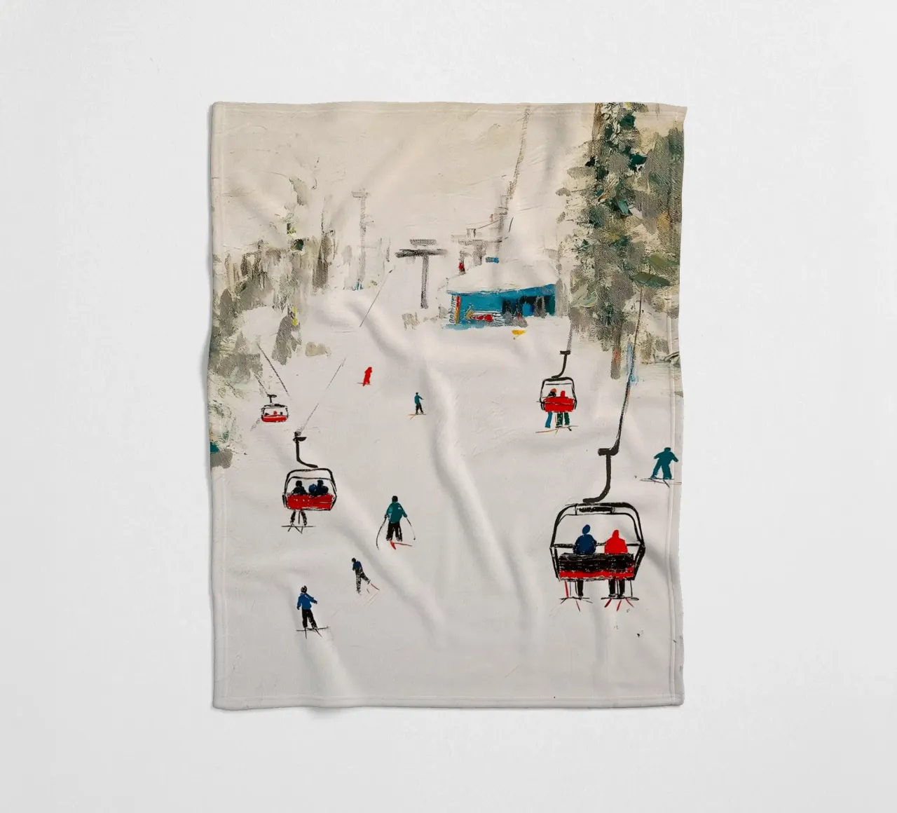 Paesaggio invernale con skilift coperta in pile da Cozy Vibes