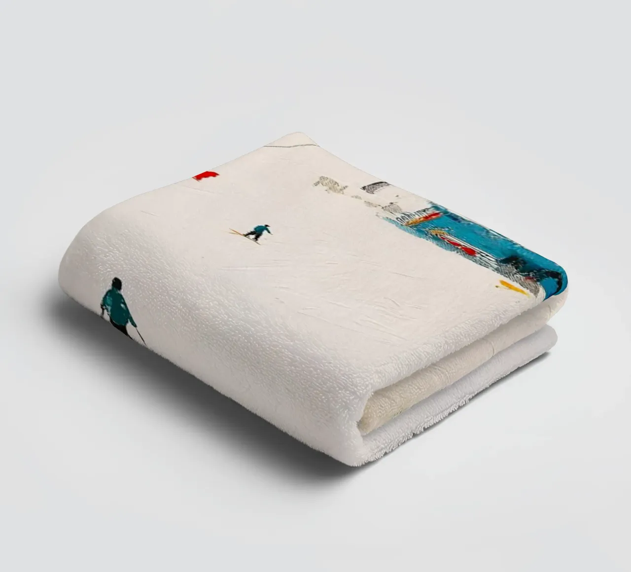 Paesaggio invernale con skilift asciugamano da bagno da Cozy Vibes