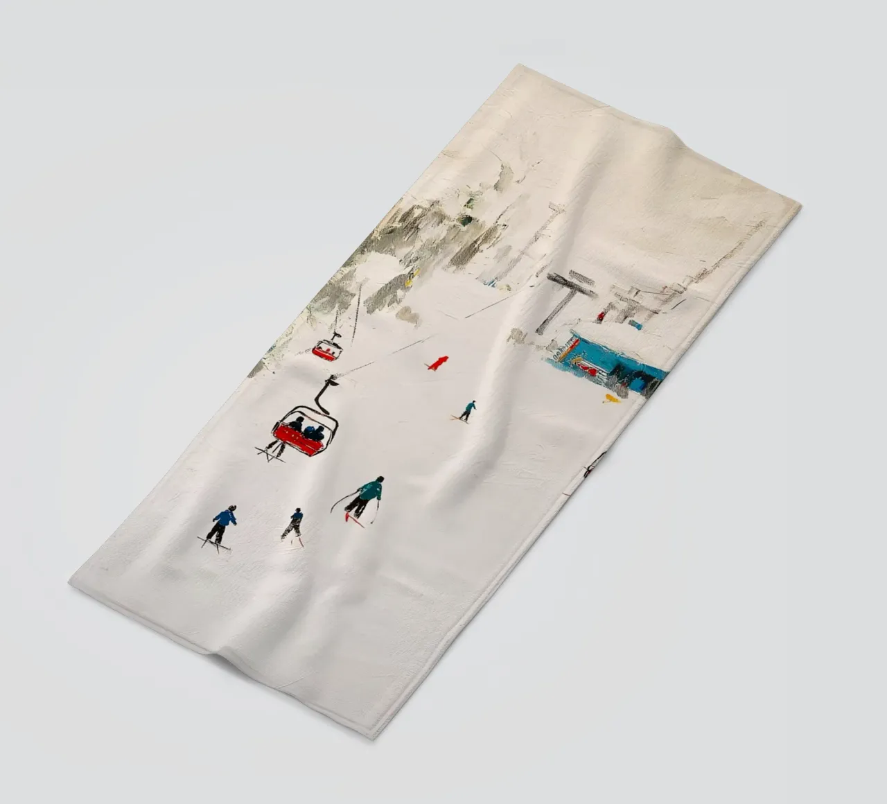 Paesaggio invernale con skilift telo mare da Cozy Vibes