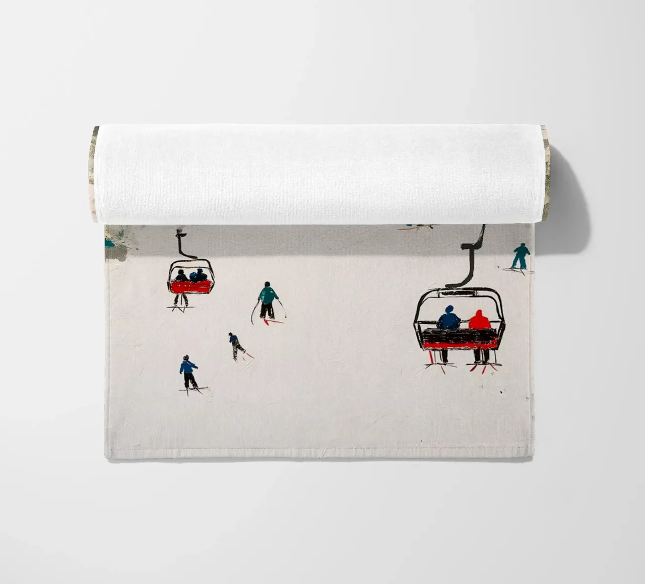 Paesaggio invernale con skilift telo mare da Cozy Vibes