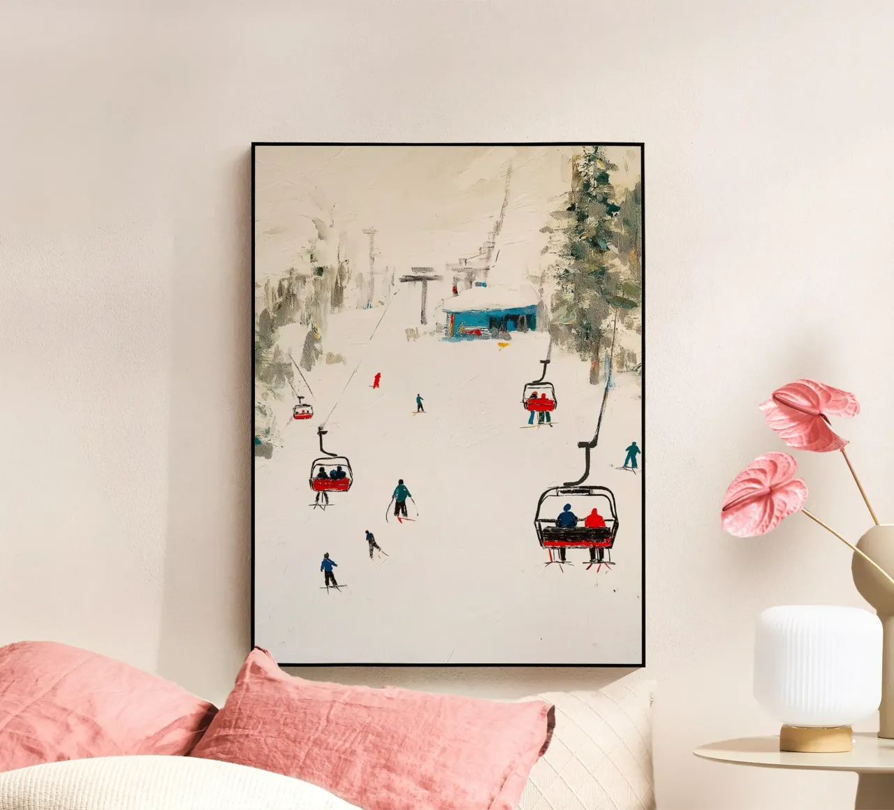 Paesaggio invernale con skilift plexiglass da Cozy Vibes