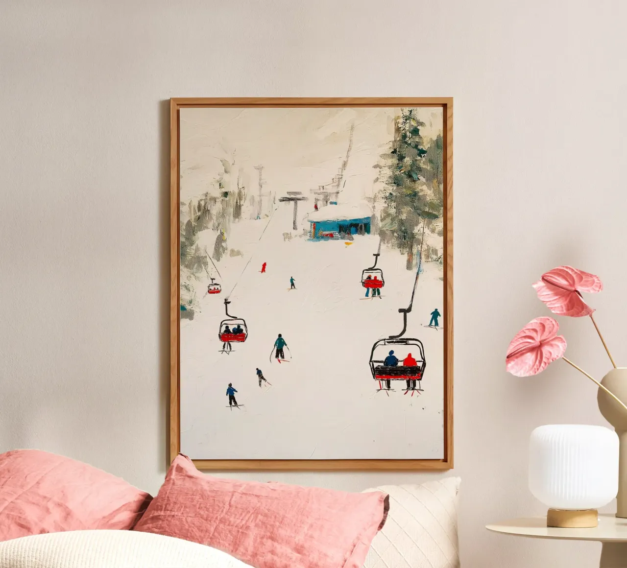 Paesaggio invernale con skilift alluminio dibond da Cozy Vibes