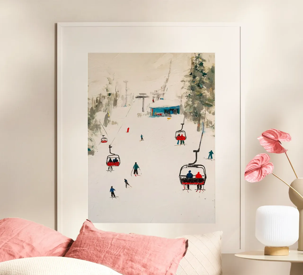 Paesaggio invernale con skilift carta hahnemühle da Cozy Vibes