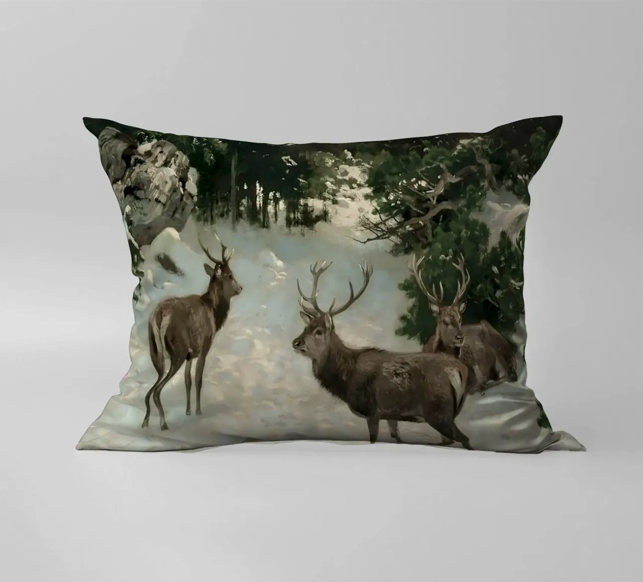 Cervi nella foresta invernale cuscino da Cozy Vibes