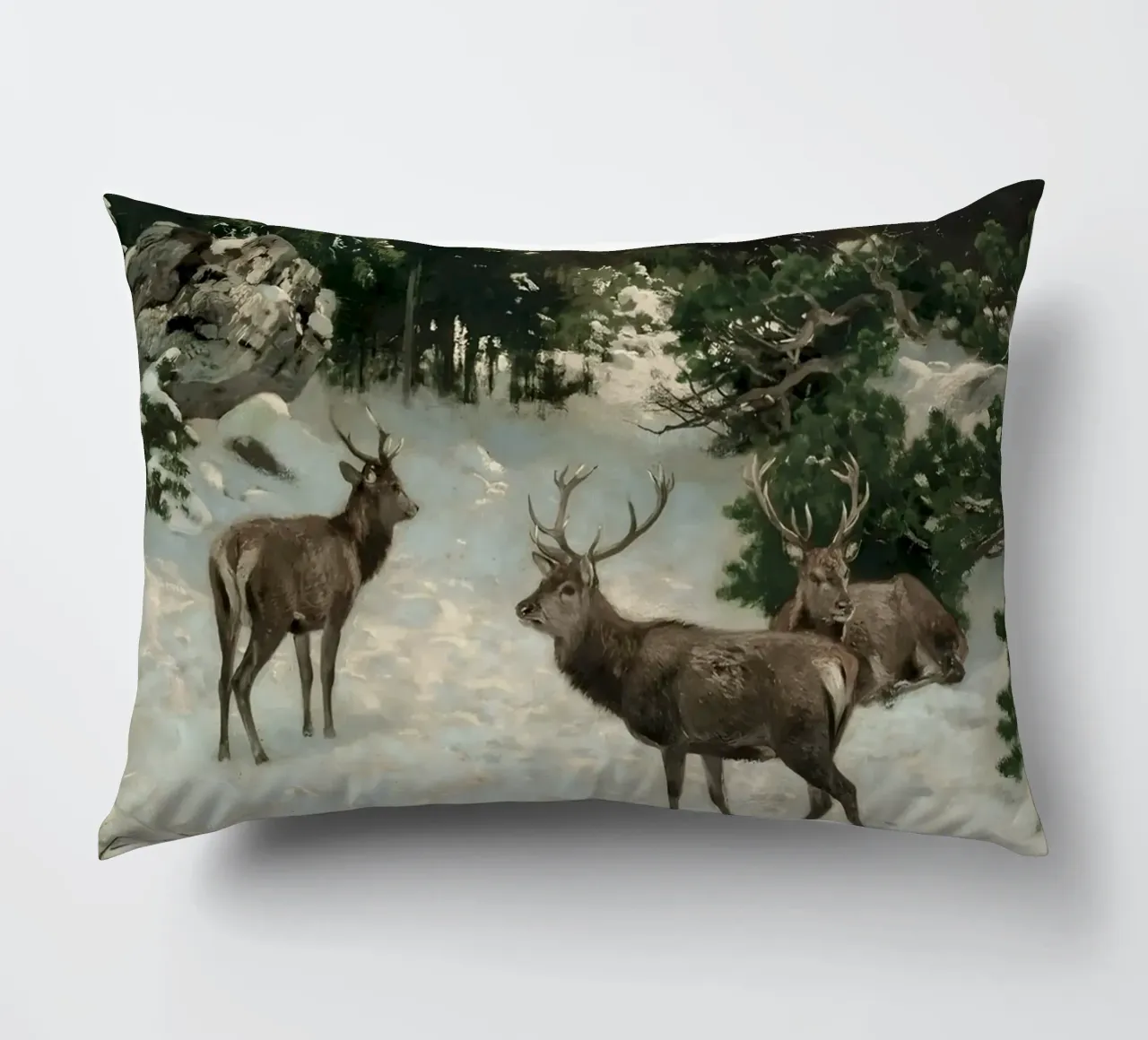 Cervi nella foresta invernale cuscino da Cozy Vibes