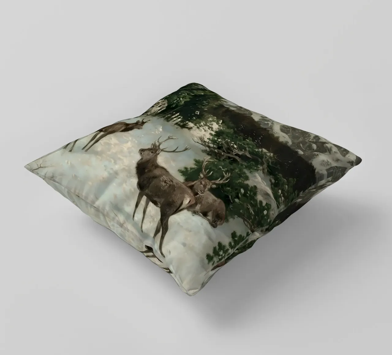 Cervi nella foresta invernale cuscino da Cozy Vibes