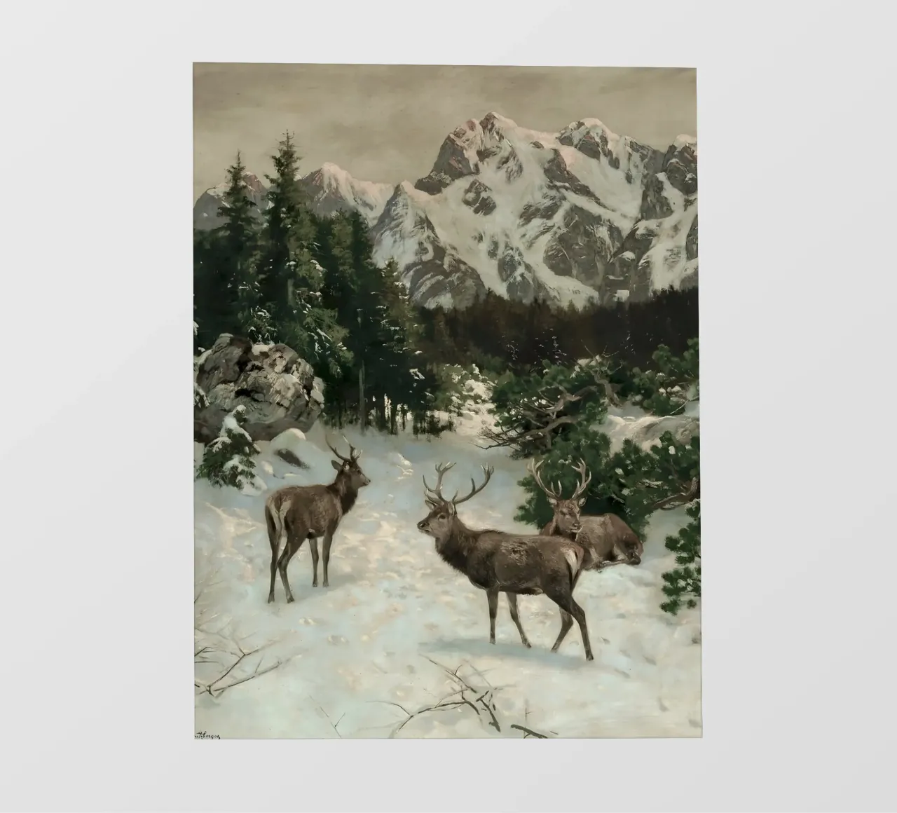 Cervi nella foresta invernale telo in pvc da Cozy Vibes