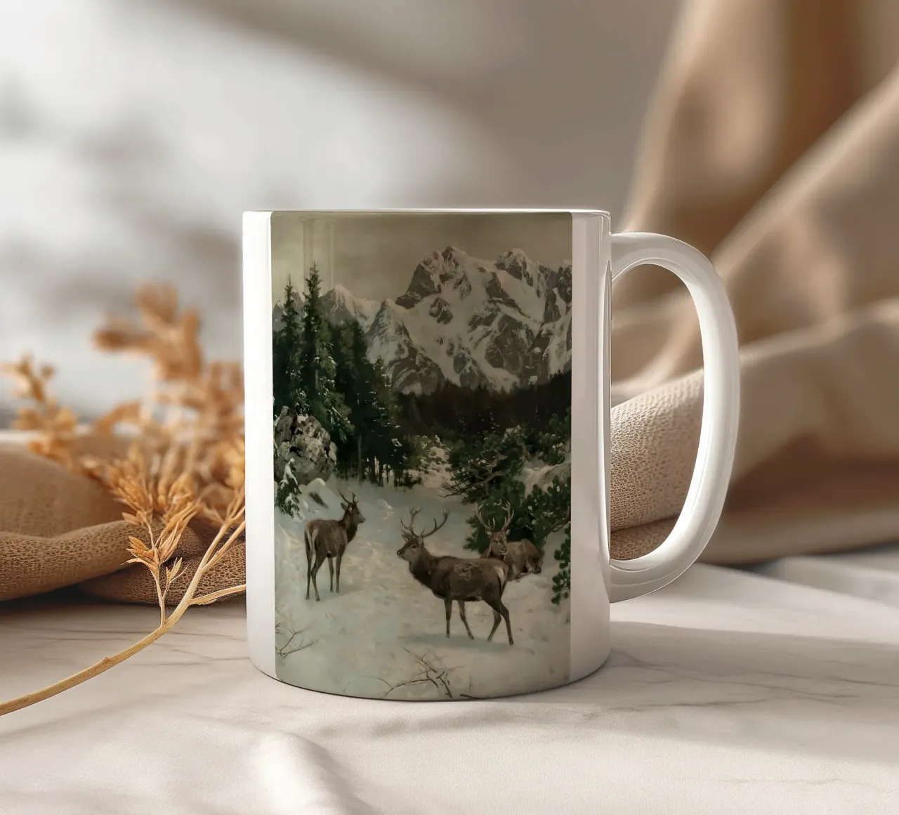 Cervi nella foresta invernale tazza in ceramica da Cozy Vibes