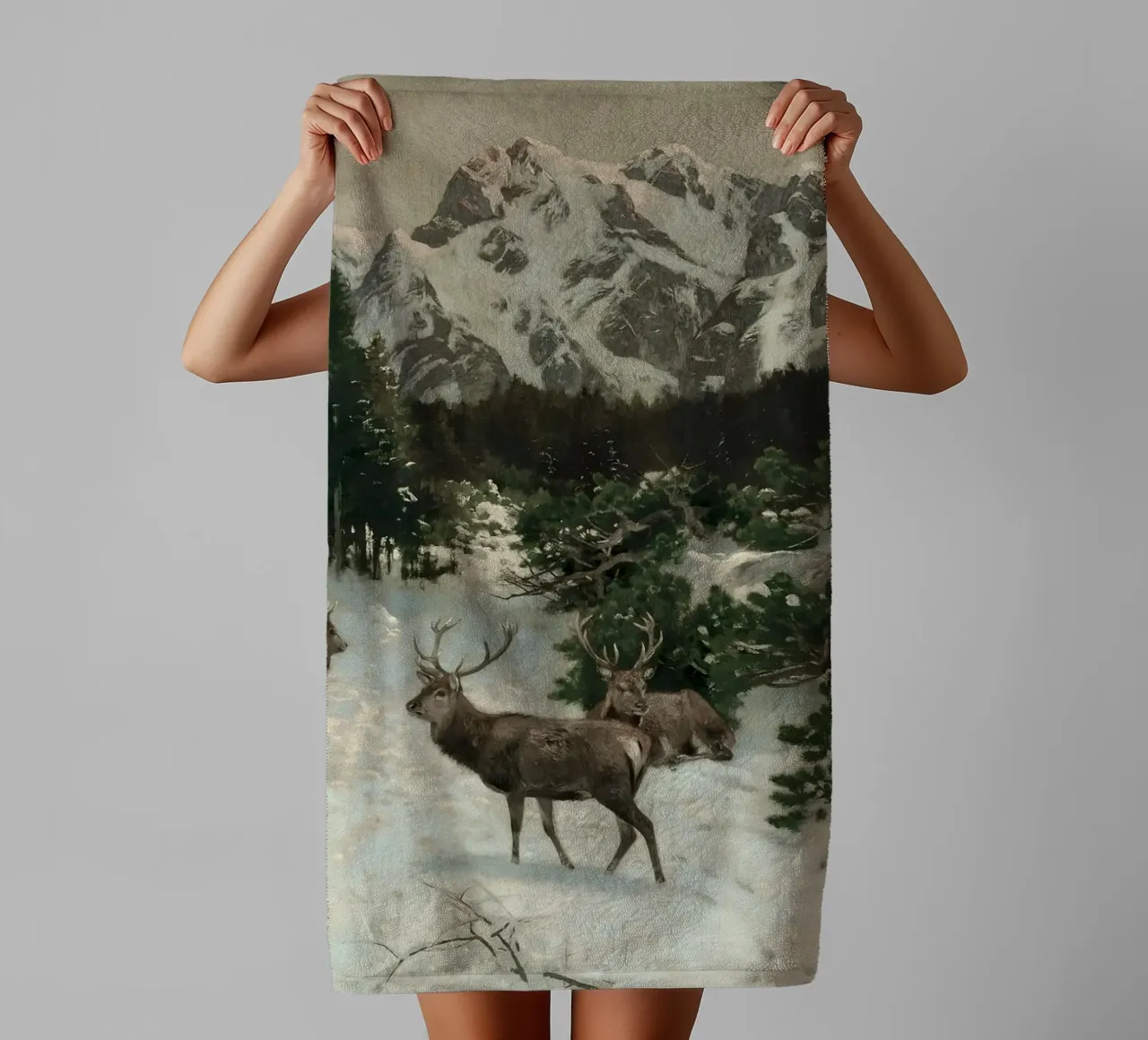 Cervi nella foresta invernale asciugamano da bagno da Cozy Vibes