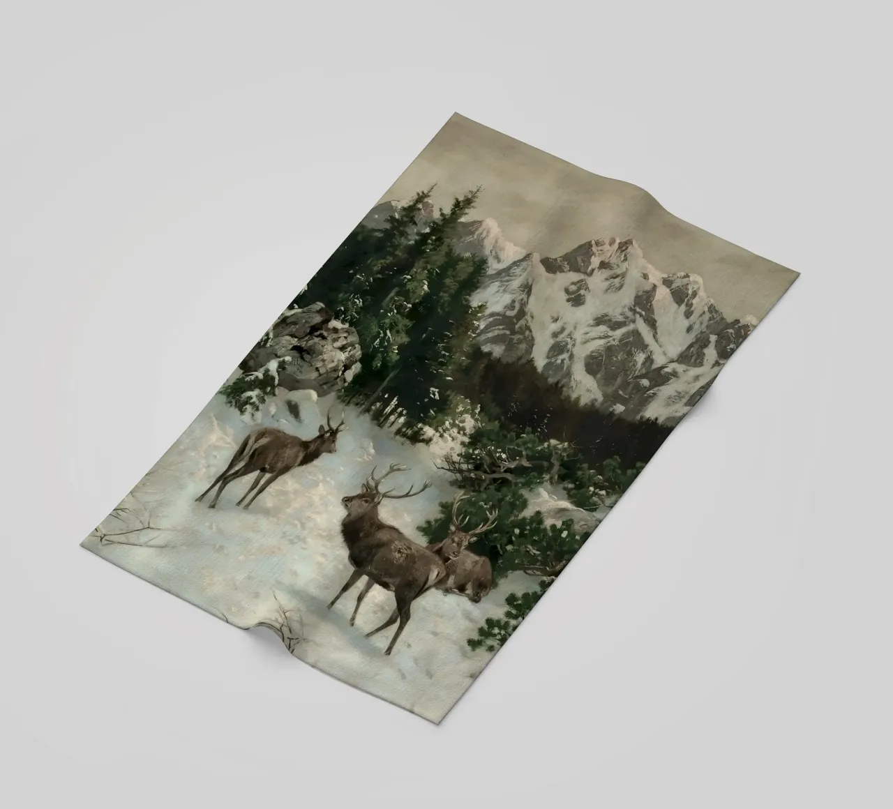 Cervi nella foresta invernale telo mare da Cozy Vibes