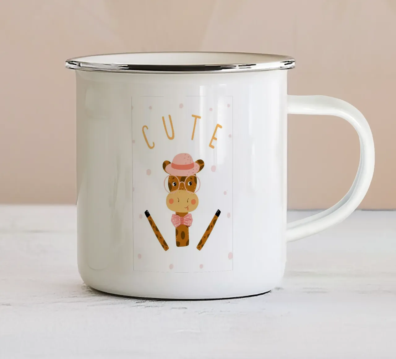 Cute giraph tazza in smalto da ORION