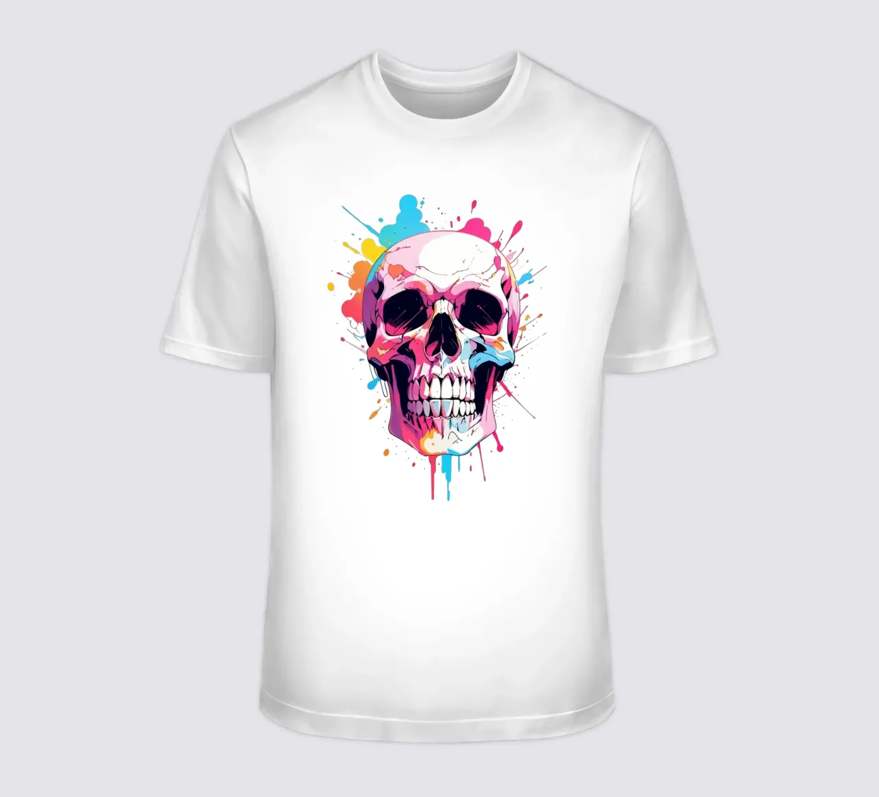 Teschio con inchiostro colorato t-shirt da NEKKI