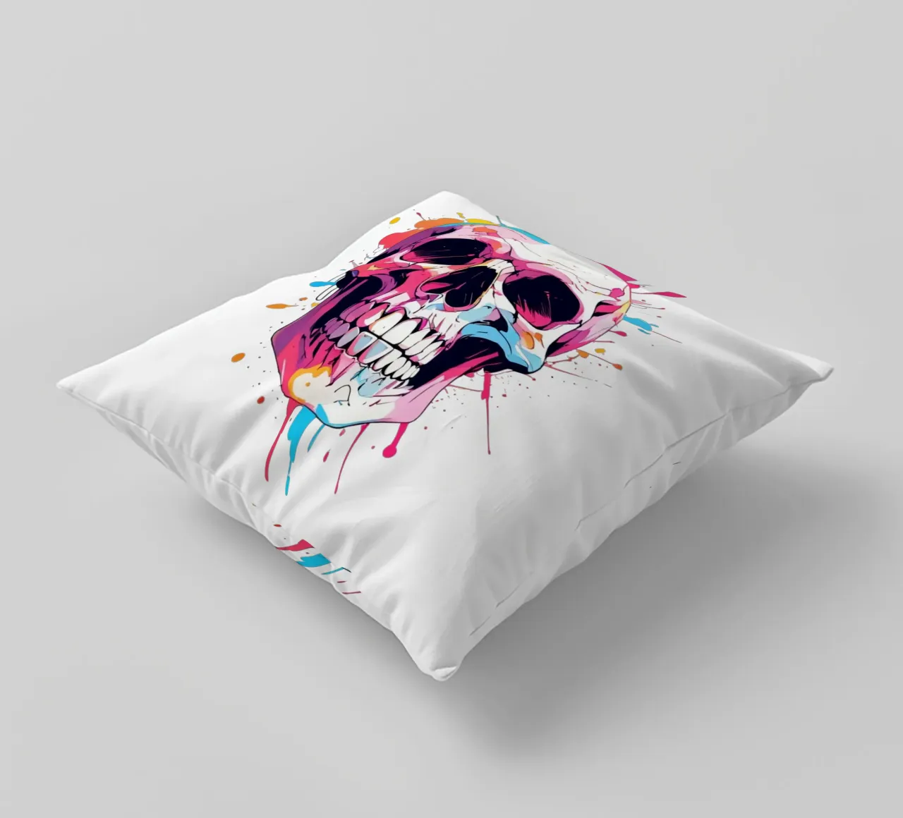 Teschio con inchiostro colorato cuscino da NEKKI