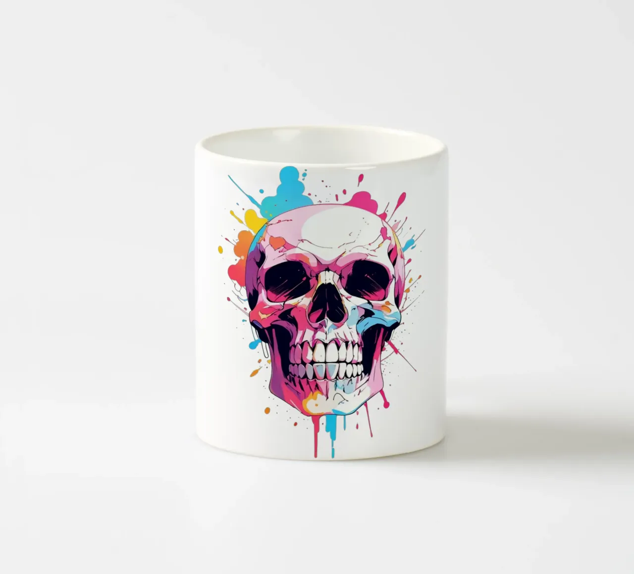 Teschio con inchiostro colorato tazza in ceramica da NEKKI