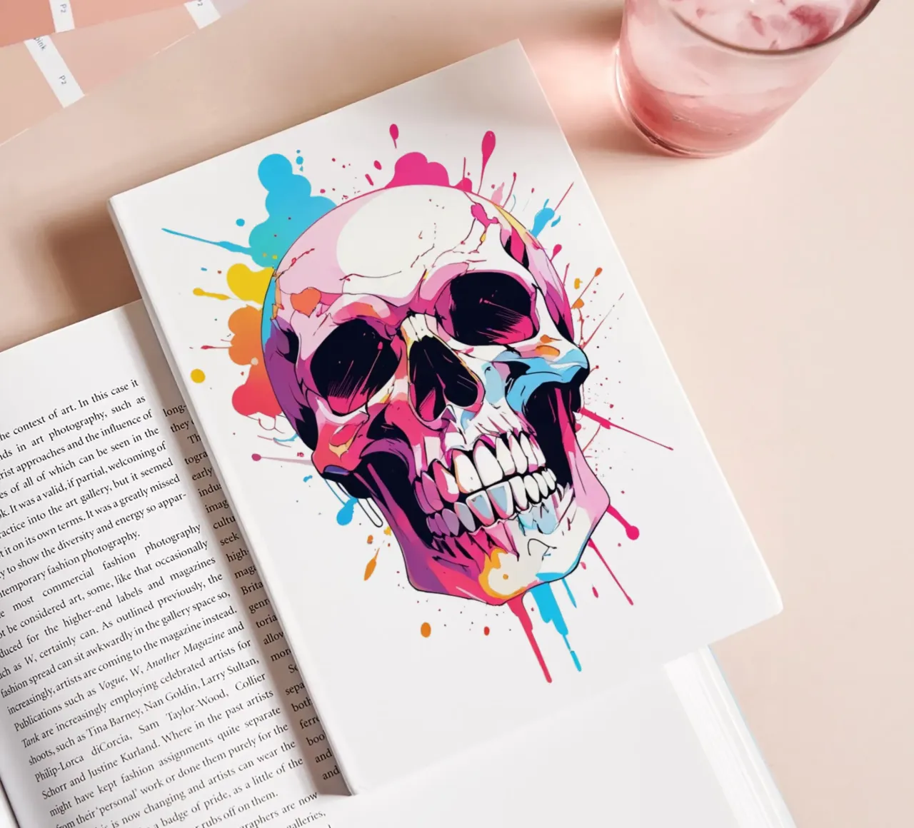 Skull with Colorful Ink notebook by NEKKI