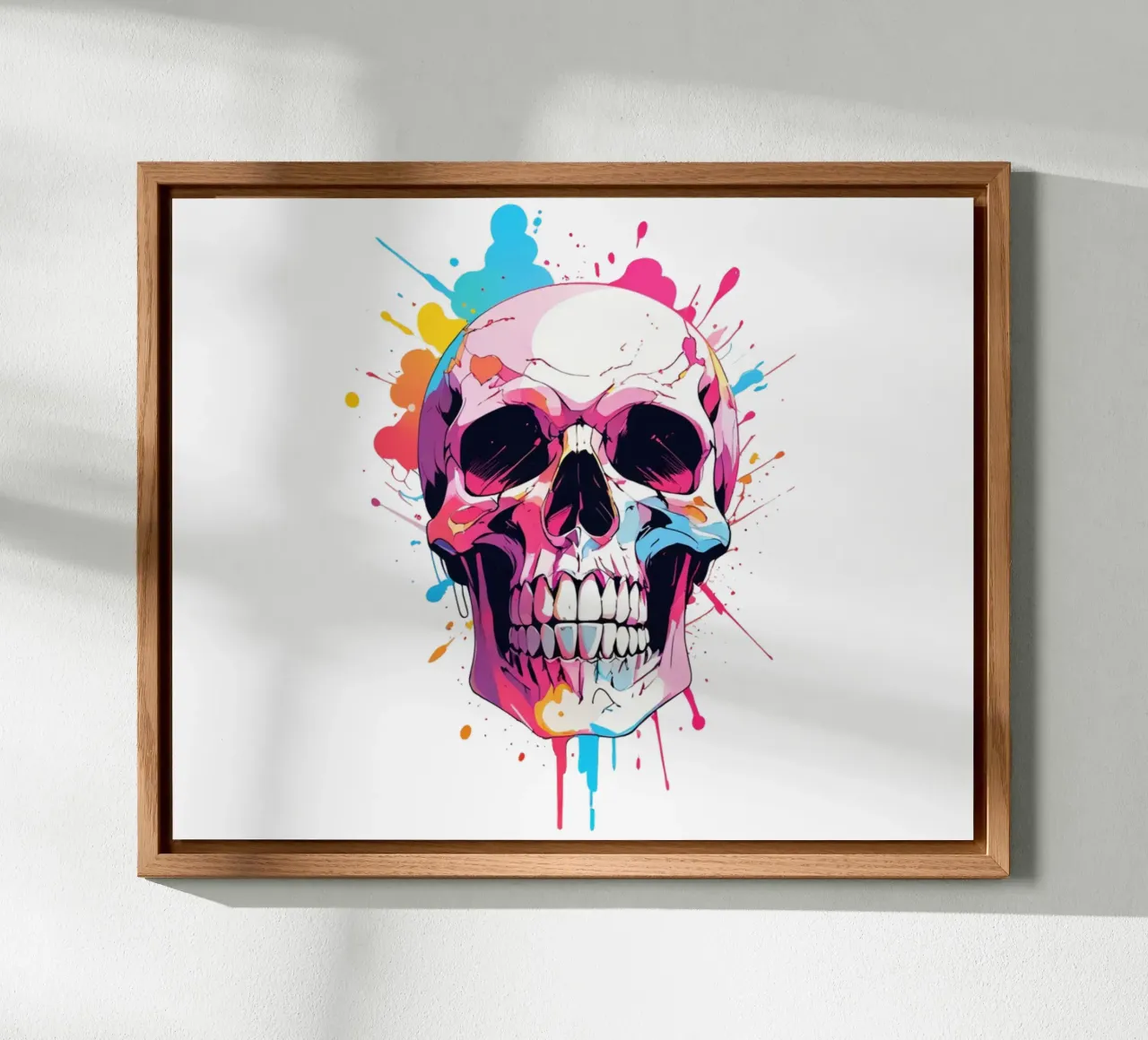 Teschio con inchiostro colorato alluminio dibond da NEKKI