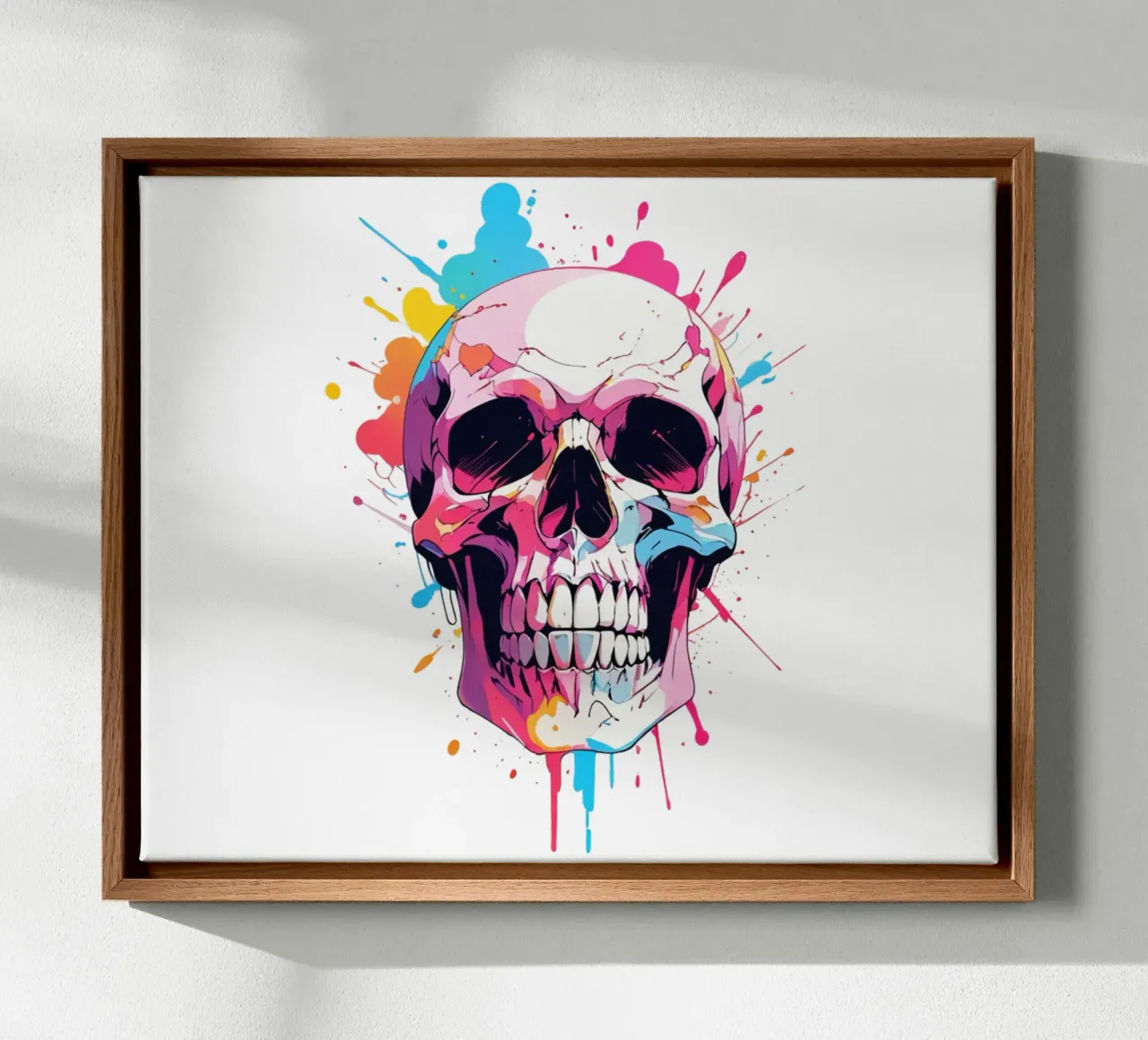 Skull with Colorful Ink canvas by NEKKI