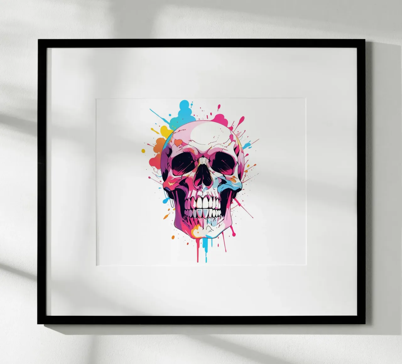 Teschio con inchiostro colorato carta hahnemühle da NEKKI