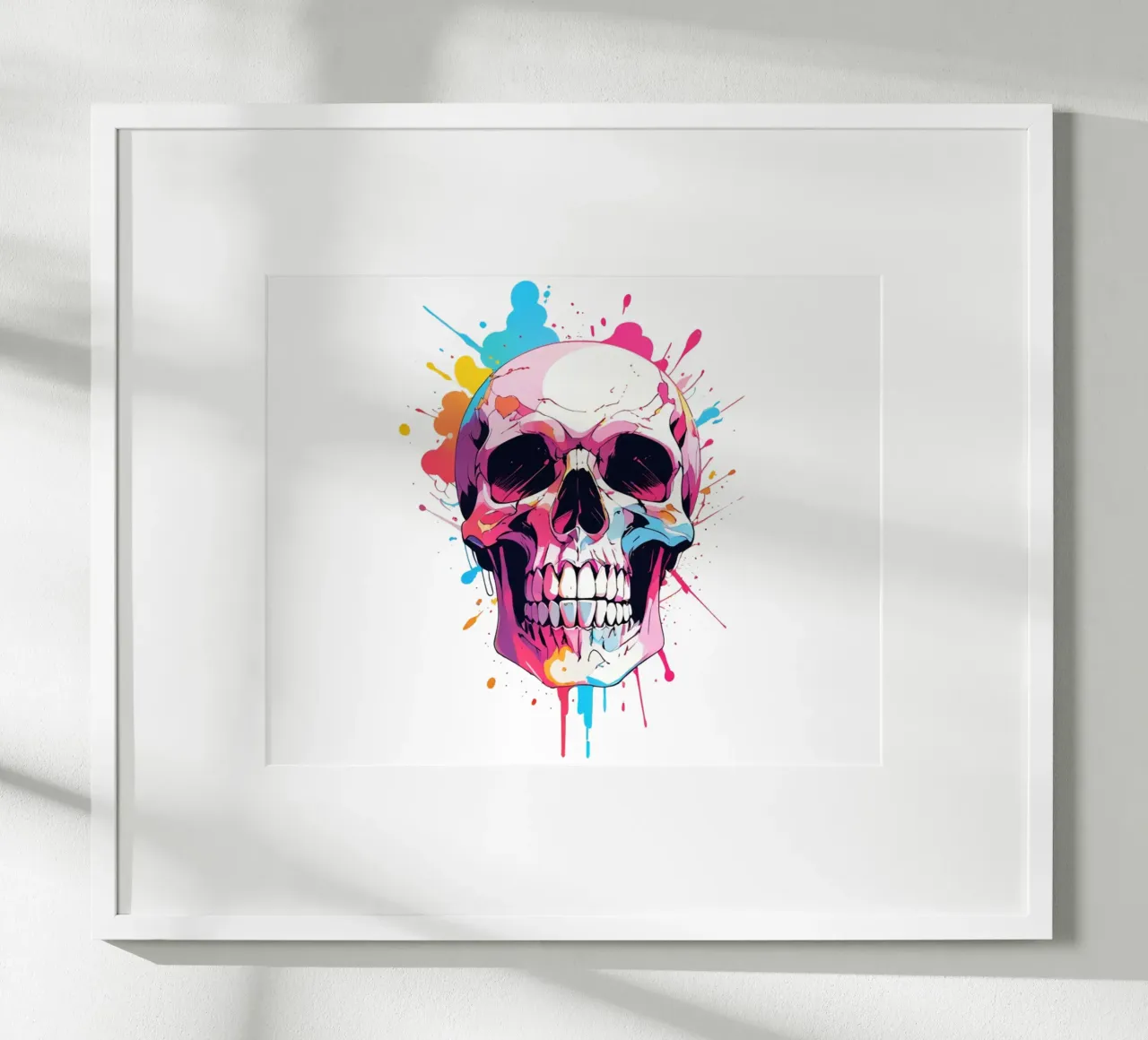 Teschio con inchiostro colorato carta hahnemühle da NEKKI