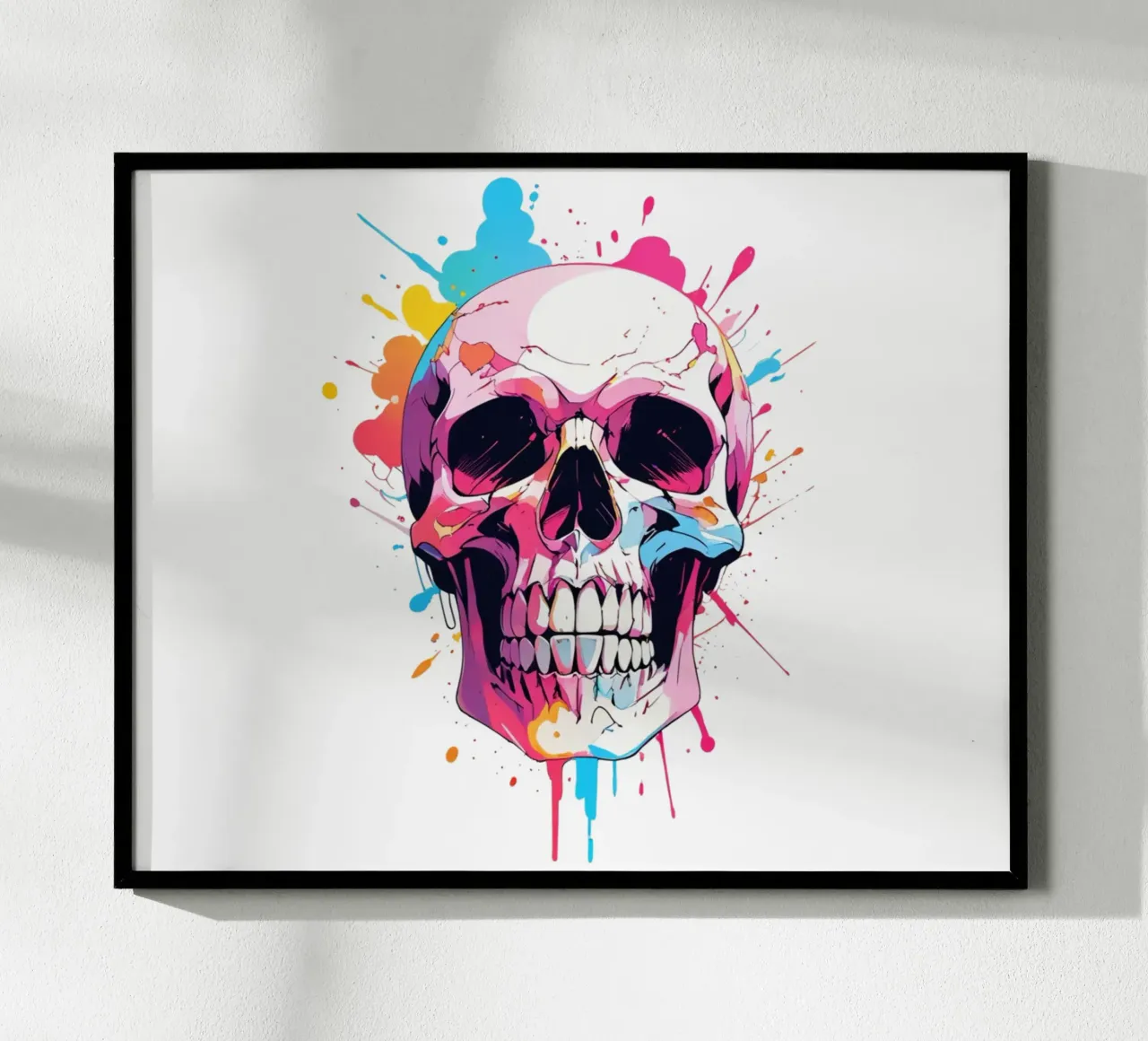 Teschio con inchiostro colorato carta hahnemühle da NEKKI