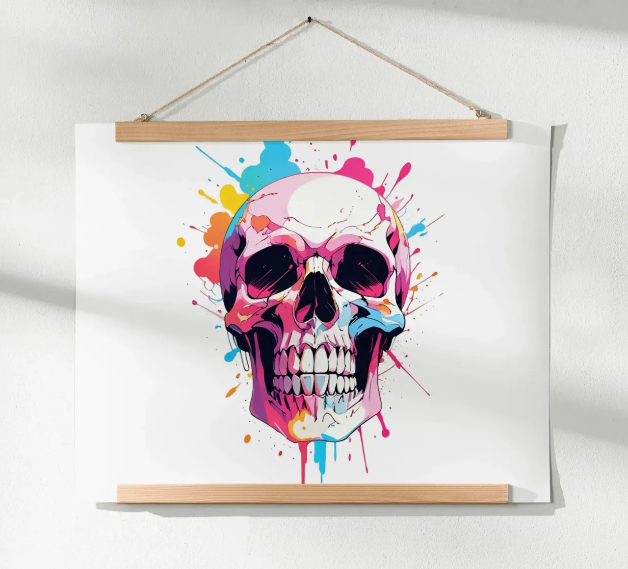 Teschio con inchiostro colorato carta hahnemühle da NEKKI