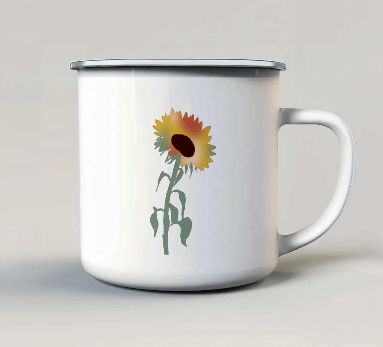 Sonnenblume mit Rautenmuster tazza in smalto da Sophie Augustin Illustration