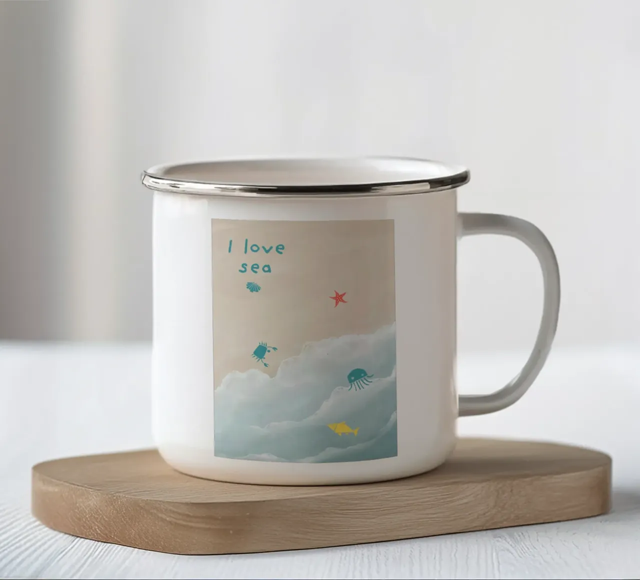 Amo il mare tazza in smalto da ORION