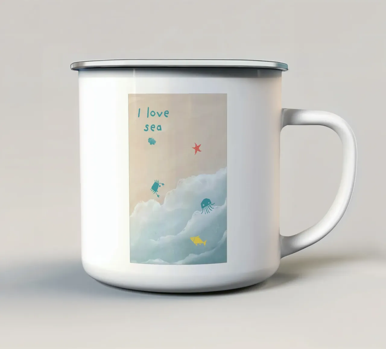 Amo il mare tazza in smalto da ORION