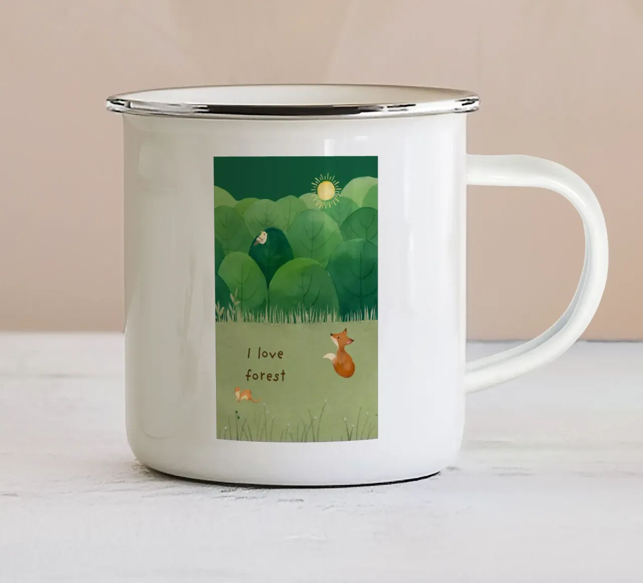 Amo la foresta tazza in smalto da ORION