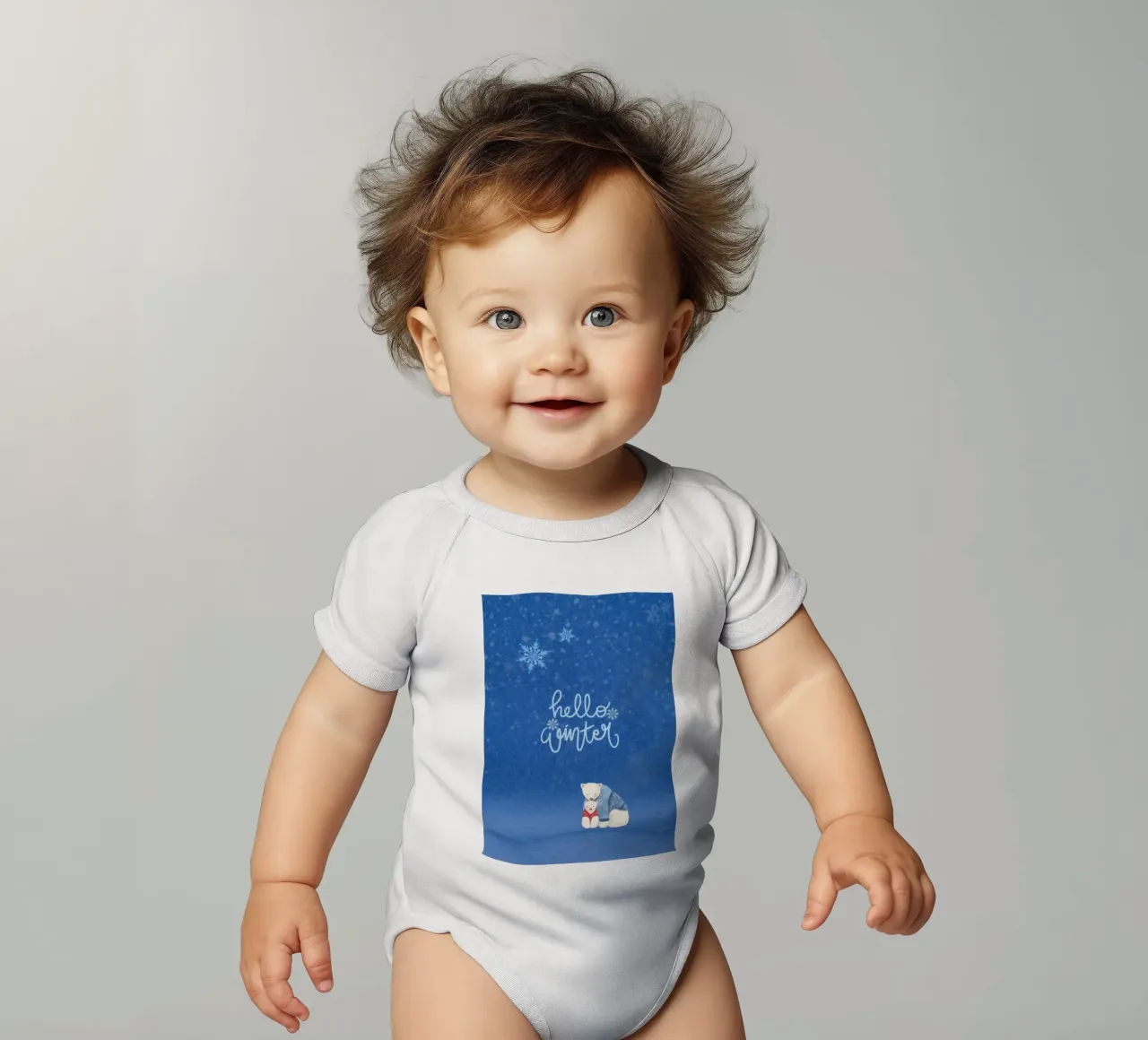 Hello Winter Poster body neonato maniche corte da ORION