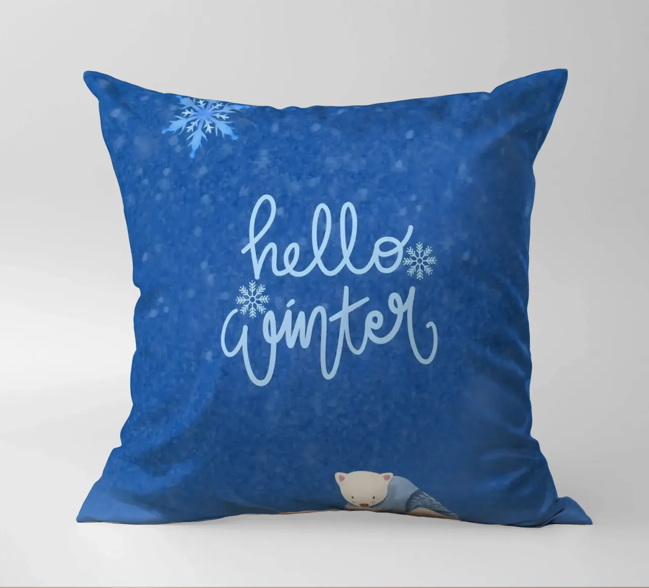 Hello Winter Poster cuscino da ORION