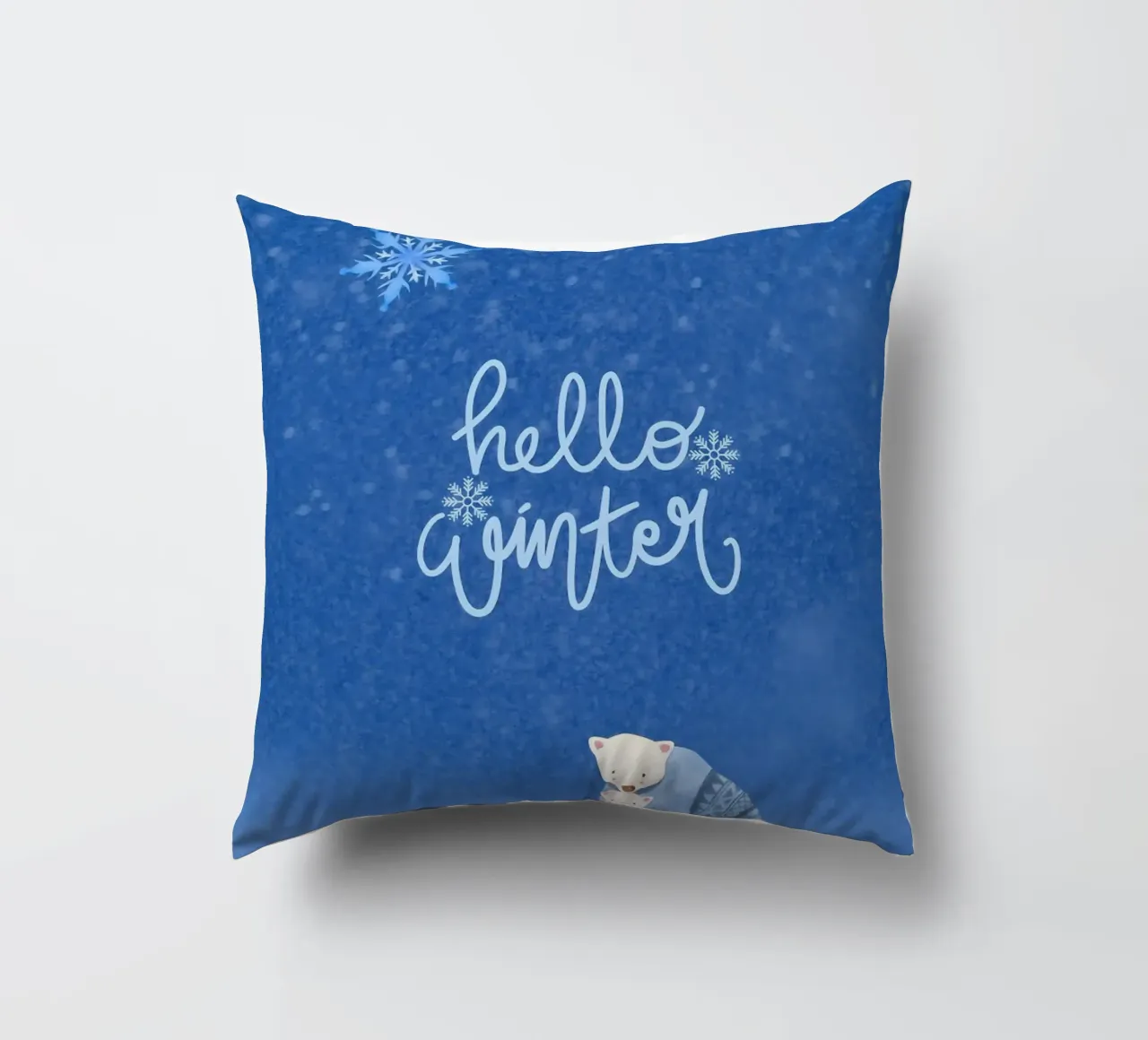 Hello Winter Poster cuscino da ORION