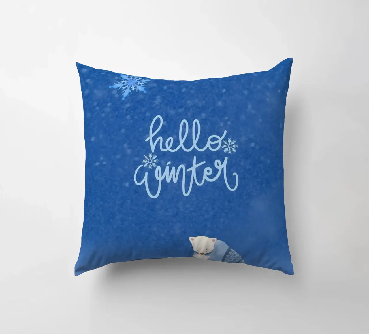 Hello Winter Poster cuscino da ORION